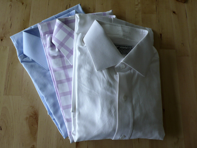 The three shirts from Maxwell's Clothiers. 