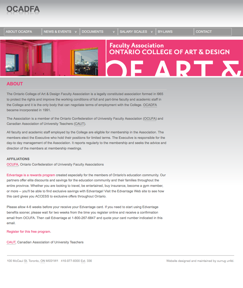 The Ontario College of Art & Design Faculty Association (OCADFA)